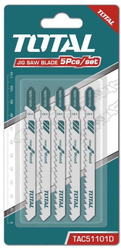 TOTAL TAC51101D 5 Pc 75mm Jig Saw Blade Set for Wood Total